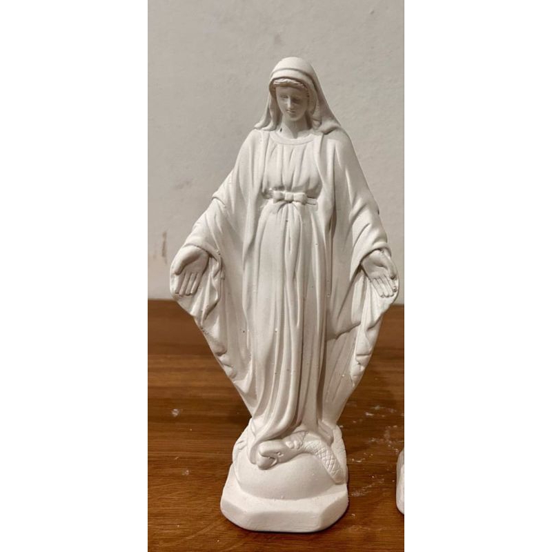 kit 02 imagem, 01 NS das Graças e 01 NS de Fátima,  25cm, gesso cru. em Oferta na Shopee