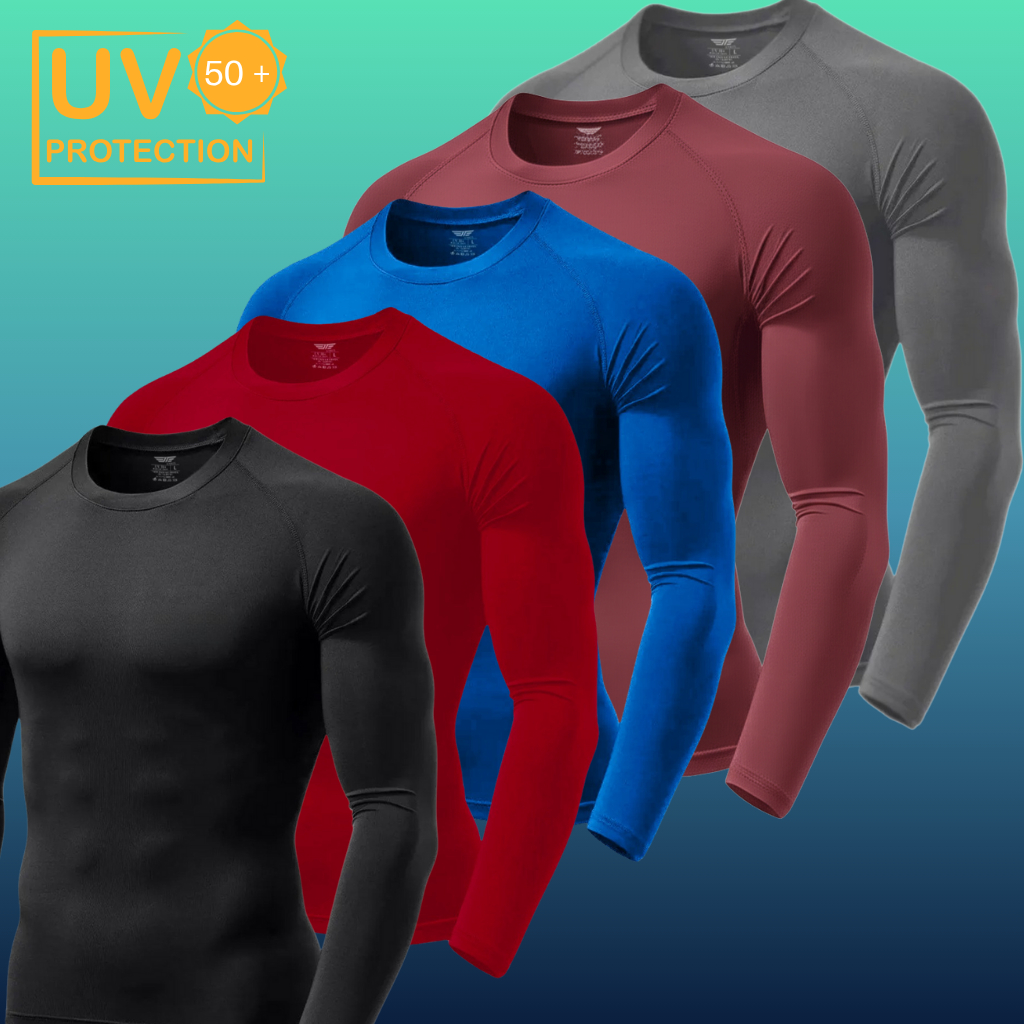 Kit com 5 Camisetas Uv Segunda Pele Proteção Solar 50 UV camisa academia ML