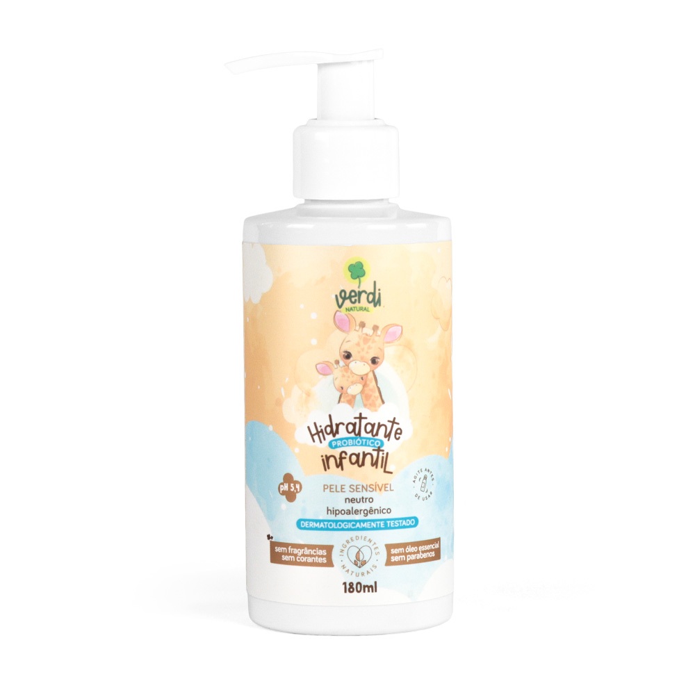 Hidratante Bebe Pele Sensível Probiótico Neutro Verdi Natural 180ml Vegano