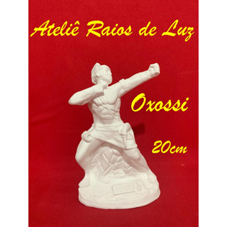 Oxóssi  Escultura em Gesso Cru 20cm – Umbanda e Candomblé em Oferta na Shopee