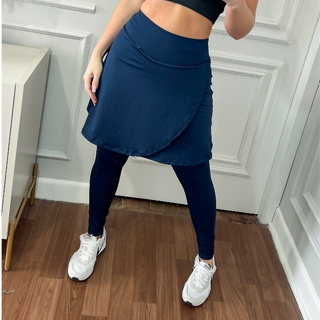 Calça Legging Saia Transpassada Evangelica Academia Fitness Yoga Casual Caminhada em Oferta na Shopee