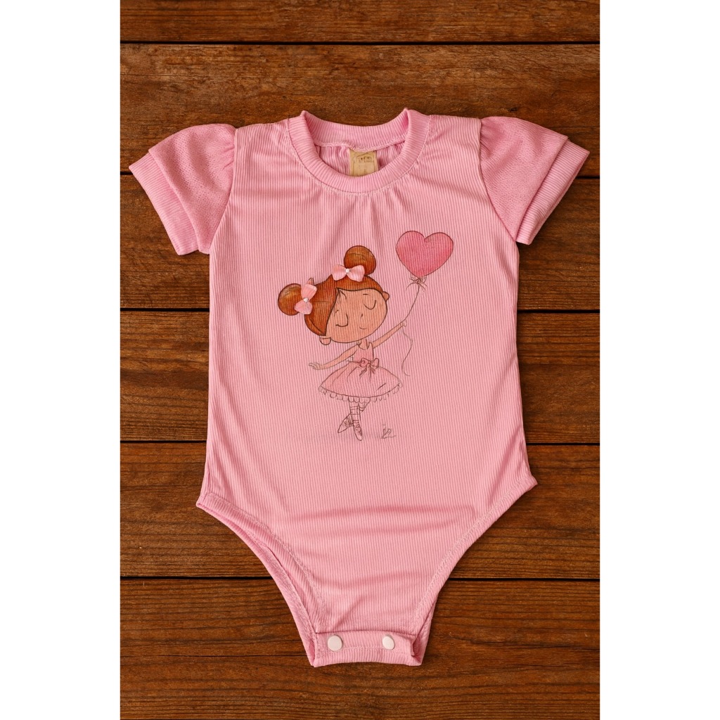 Body bebê Infantil Verão manga com tule - REF:1457 em Oferta na Shopee