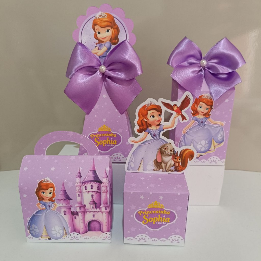 Kit personalizados princesa sofia DESMONTADO kit festa lembrancinhas caixinhas