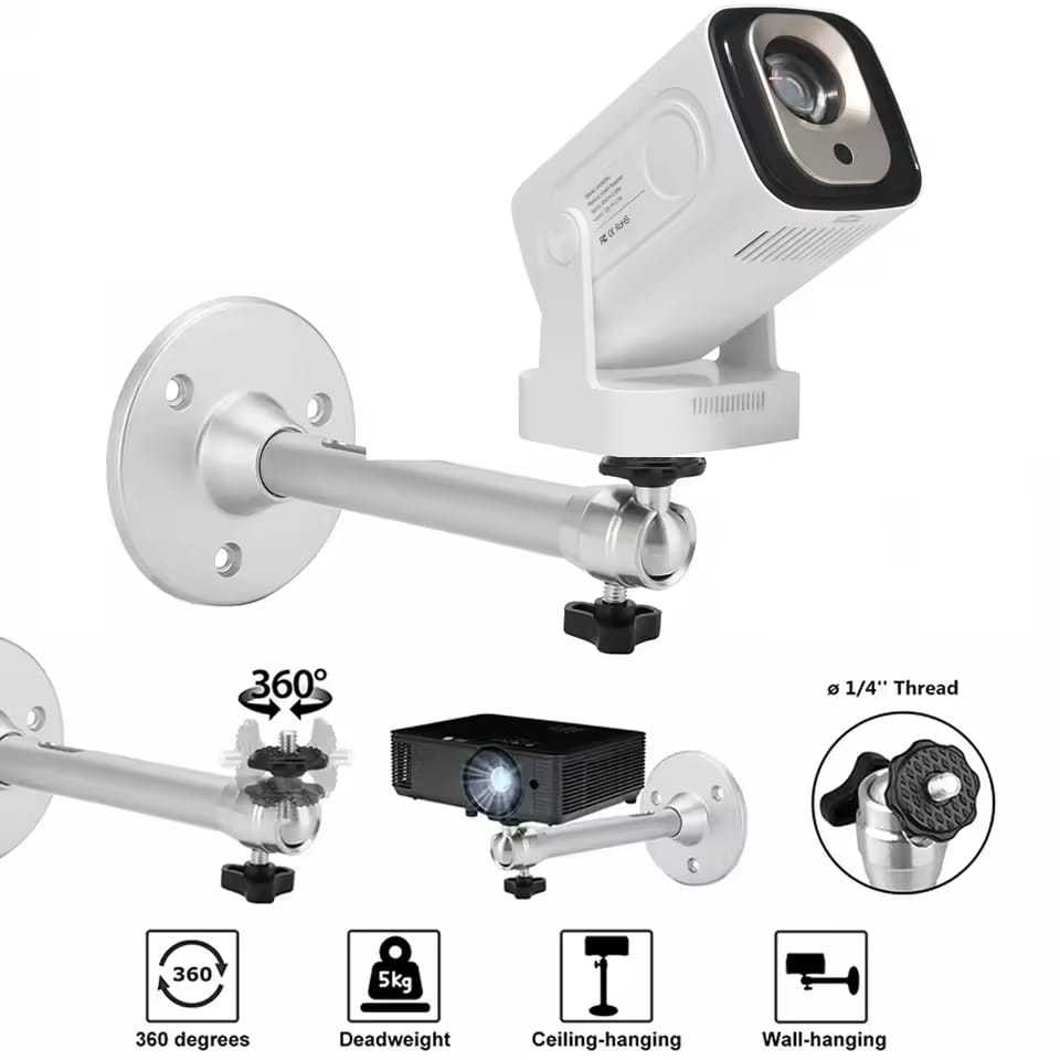 Suporte Universal 21cm Para Projetor - De Teto E Parede Braço Ajustável Em Metal