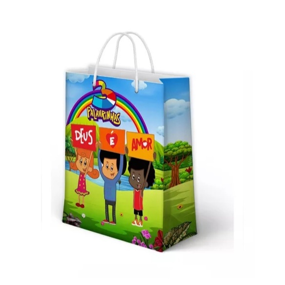 Sacolinha 3 Palavrinhas Personalizada para Aniversário/ Lembrancinha Festa Infantil / Qualquer nome e idade
