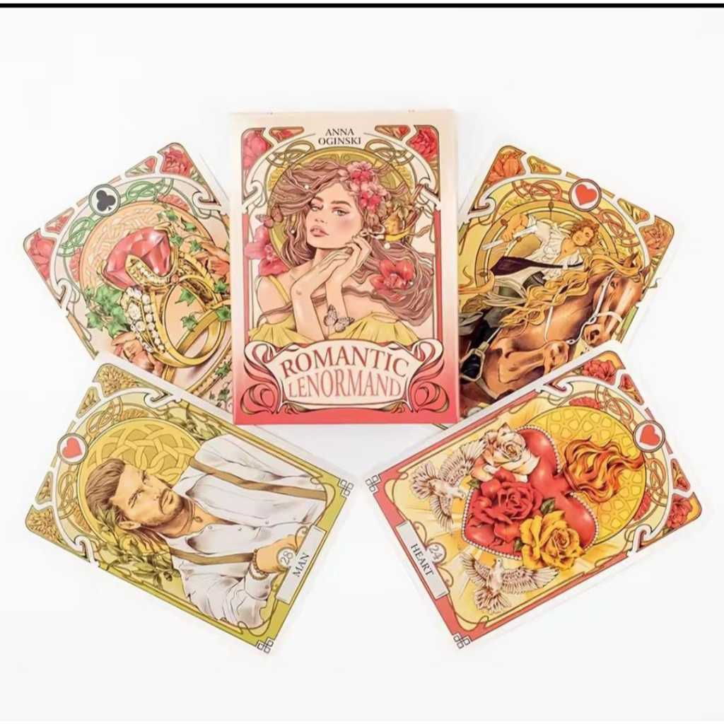BARALHO LENORMAND ROMANTIC - BARALHO CIGANO ROMANTICO FLORAL 36 CARTAS.