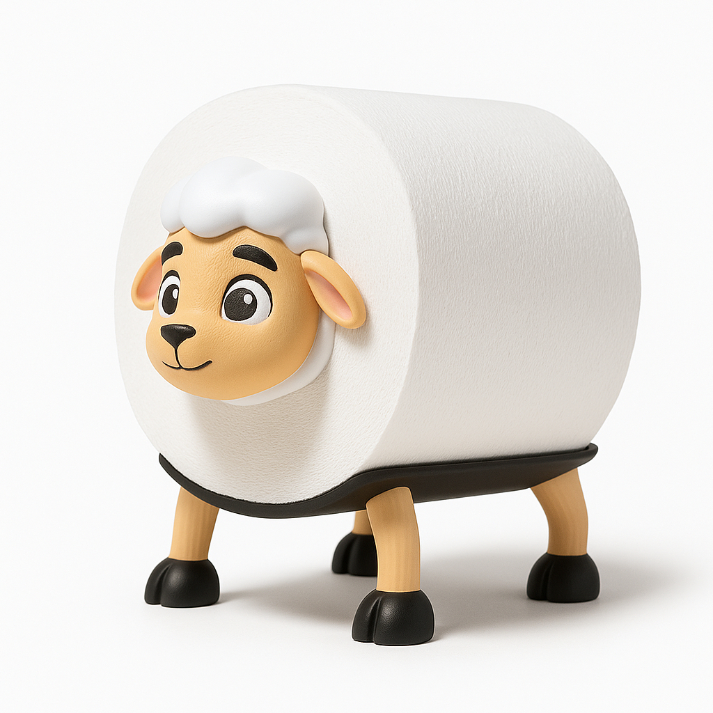Suporte para papel higiênico decorativo ovelha fofa infotec3d