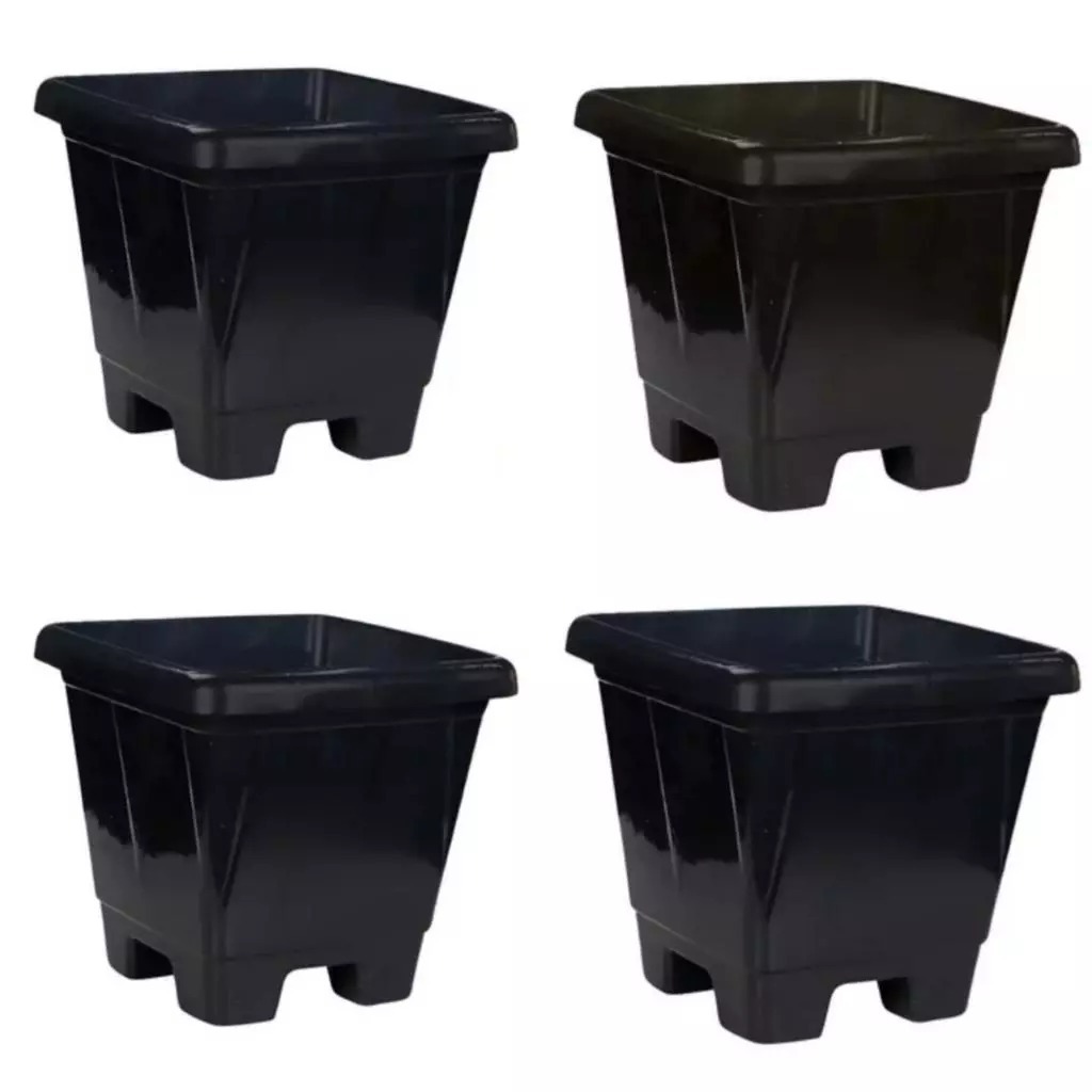 Kit 4 Vasos de Plástico 8 Litros para Plantas – Resistente, Leve e Ideal para Jardim