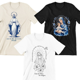 Camiseta feminina KIT 3 CAMISETAS FEMINAS RELIGIOSAS t-shirt religiosa