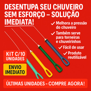 Agulhas para Limpar e desentupir boca de  Fogão E CHUVEIRO - Resistente - CORES SORTIDAS