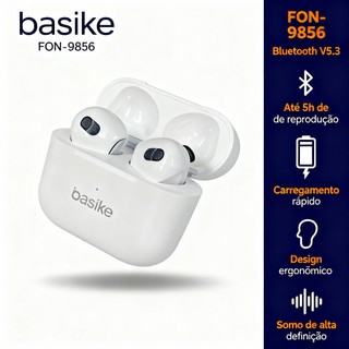 Fone Sem Fio Basike Bluetooth TWS V5.0 Estéreo - FON-9656 Original