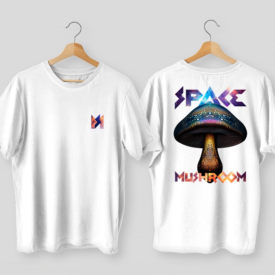 Camiseta Oversized Premium Estampado Cogumelo Espacial Blusão 100% Confortavel StreetWear Unissex
