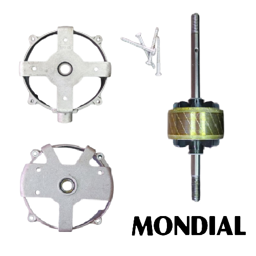 Eixo Rotor E Mancal Traseiro Dianteiro Kit Para Motores  De Ventilador Mondial 40 Cm