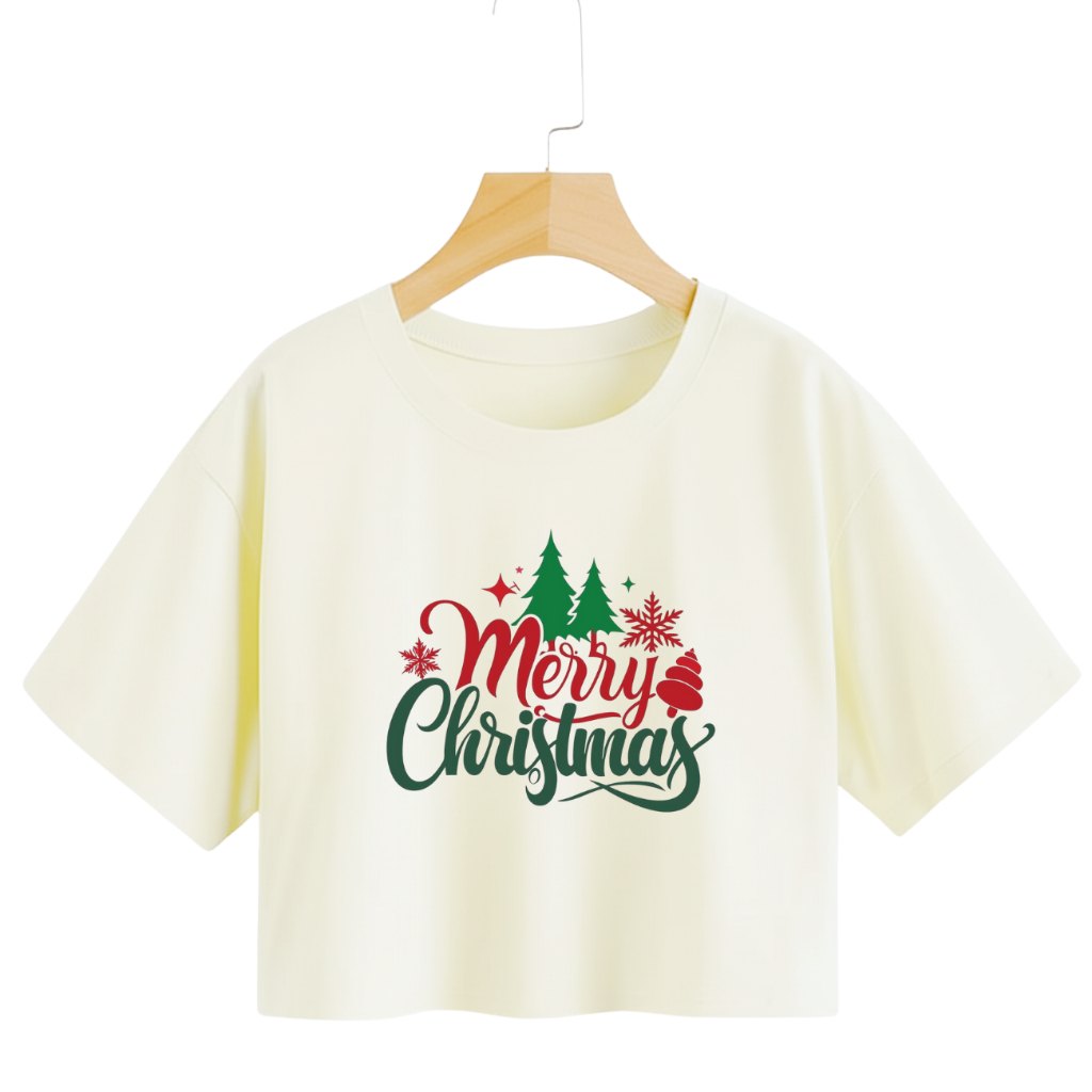 CROPPED FEMININO MERRY CHRISTIMAS ROUPA NATAL BLUSA FINAL DE ANO