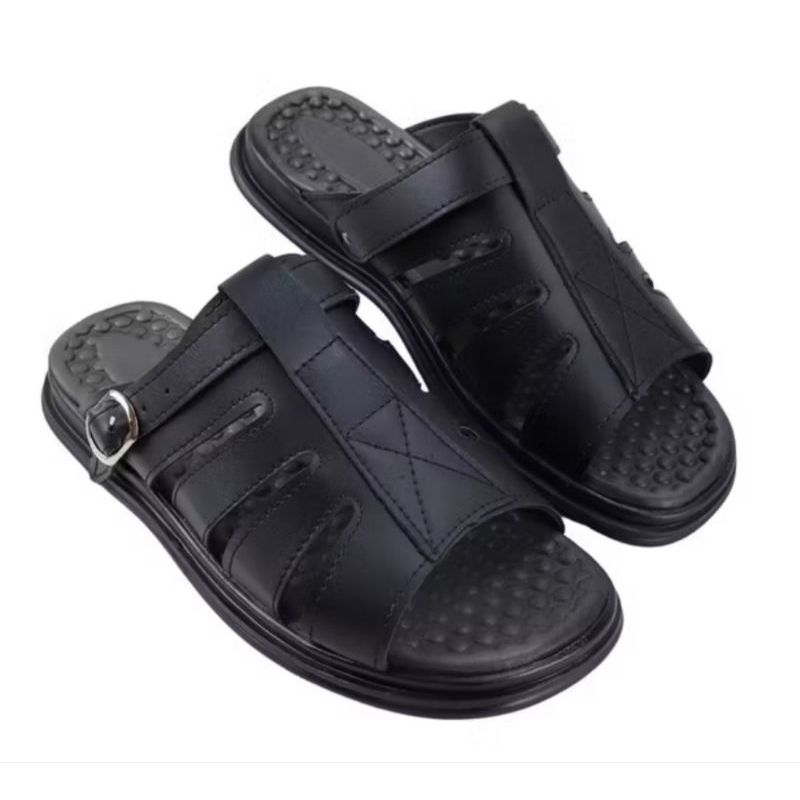 Chinela Sandália Franciscana Anti Stress Palmilha Anatômica Masculina Em Couro Legítimo 2 em 1 Oferta