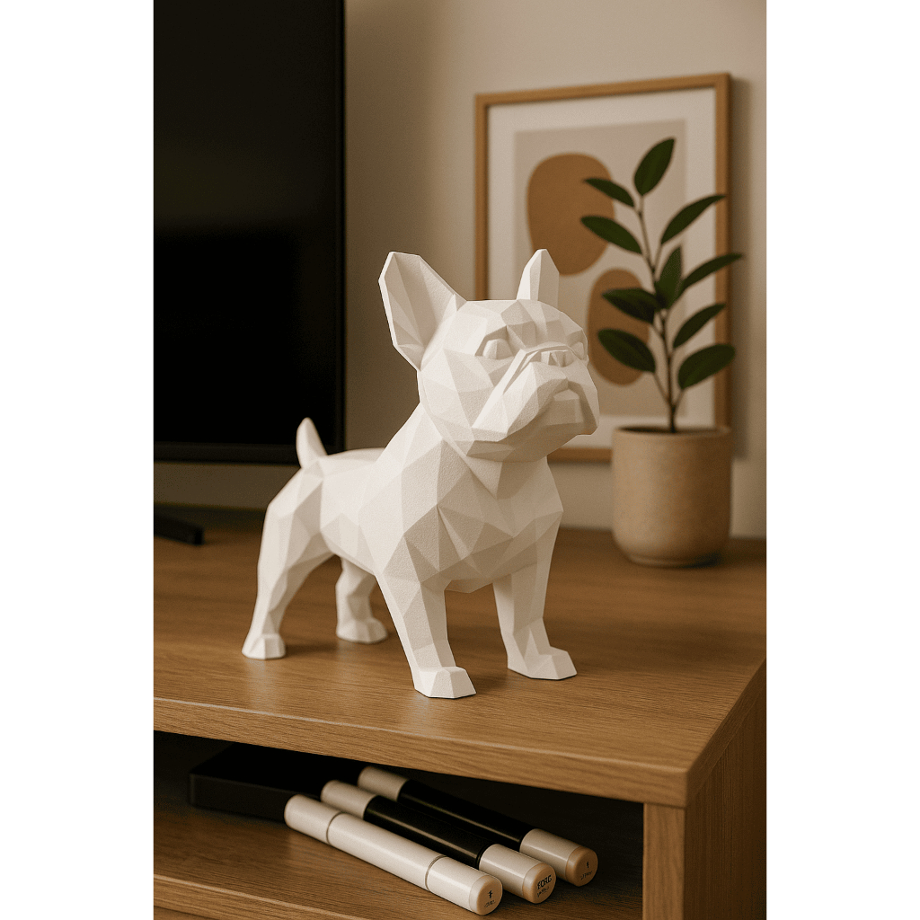 Escultura busto estátua Bulldog Francês Geométrico Decoracao Moderna Animal Arte Minimalista Pet Presente Criativo
