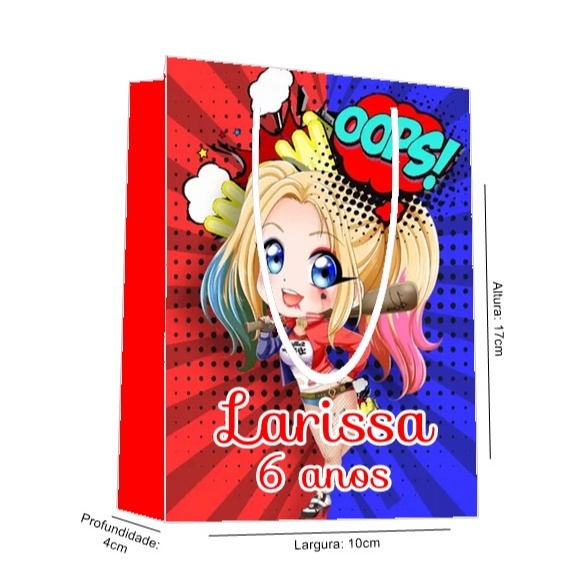 Sacolinha Alerquina Personalizada para Aniversário/ Lembrancinha Festa Infantil / Qualquer nome e idade