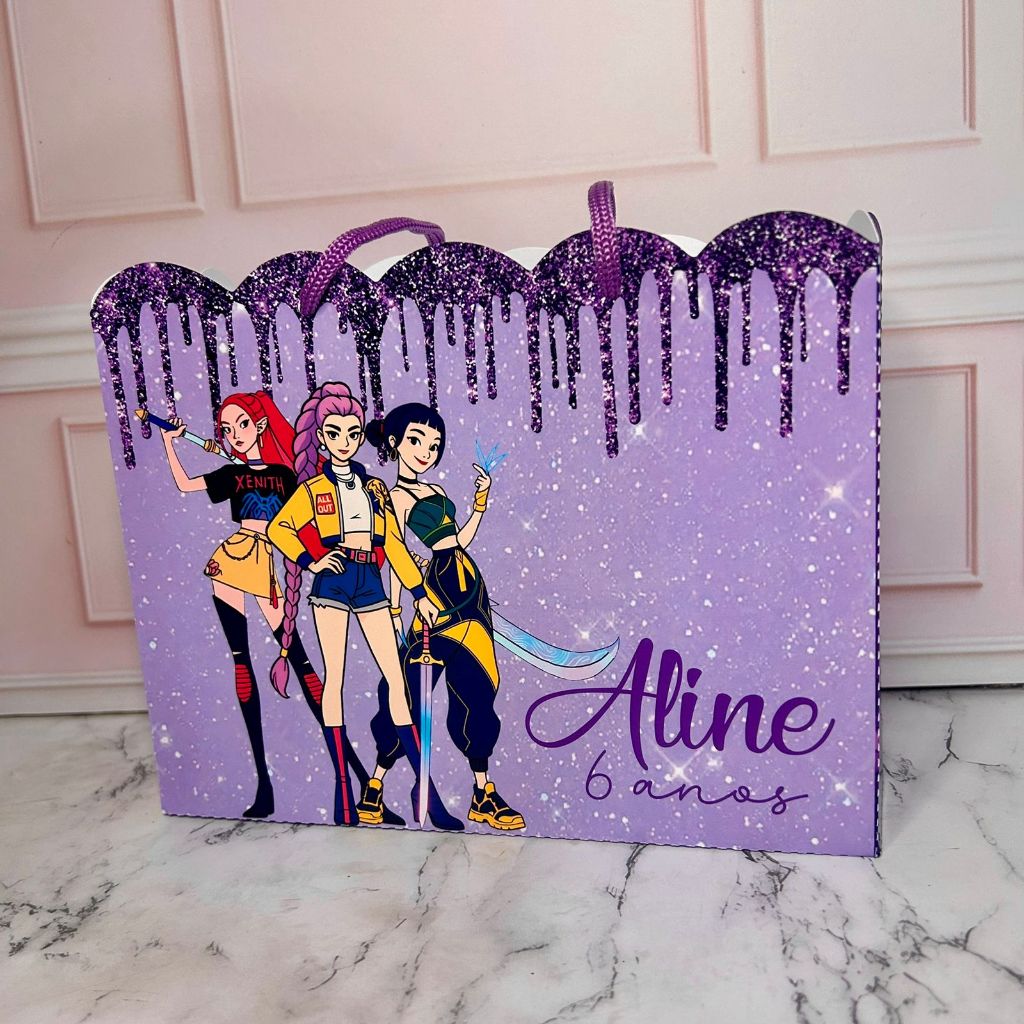 Sacolinhas Personalizadas Guerreiras K-Pop Huntrix Lembrancinha Pegue Monte