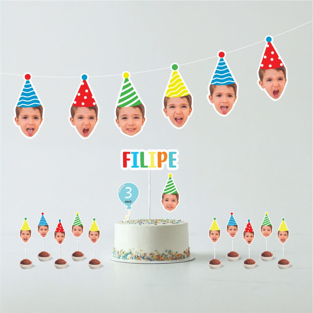 Kit Só um Bolinho personalizado com foto rostinho V4