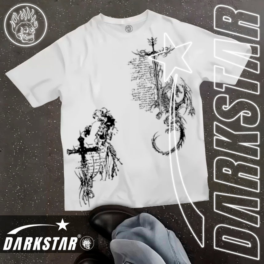 *VALOR PROMOCIONAL* Camiseta T-Shirt Premium 100% algodão DARKSTAR "Gothic Dragon Prayer" em Oferta na Shopee