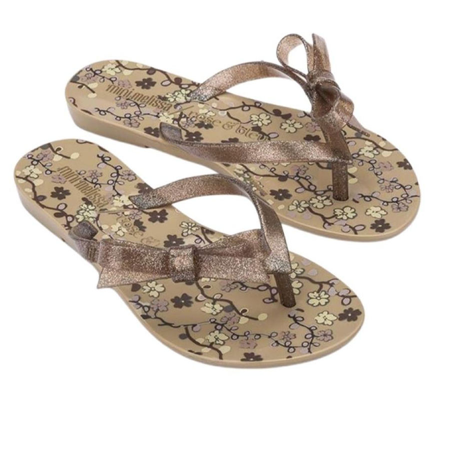 Chinelo Mini Melissa Infantil Harmonic Rose & Bleu - marrom (ORIGINAL)