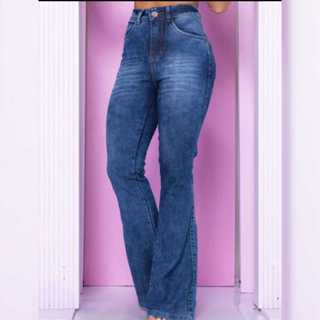 Calça Feminina Flare Jeans Cintura Alta Confortável / Elegância e Atitude Estilo Reteró e Poderosa Várias Cores em Oferta na Shopee