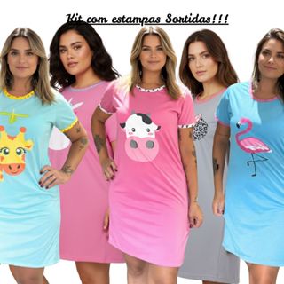 Kit com 2 Camisolas Alcinha ou Meia Manga em Malha Premium, Promoção Estampas Sortidas em Oferta na Shopee