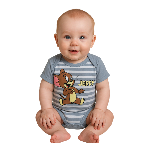 Body Bebê Temático Mesversário infantil  Personagens Tom E Jerry em Oferta na Shopee