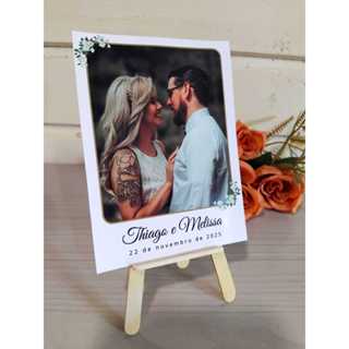 10 centros de mesa foto + cavalete personalizado decoração casamento, festa, evento em Oferta na Shopee