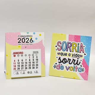 ENVIO RÁPIDO - 50 Mini Calendário de Mesa 2026  Personalizado Lembrancinhas , Clientes, Decorativo, Frase motivacionais