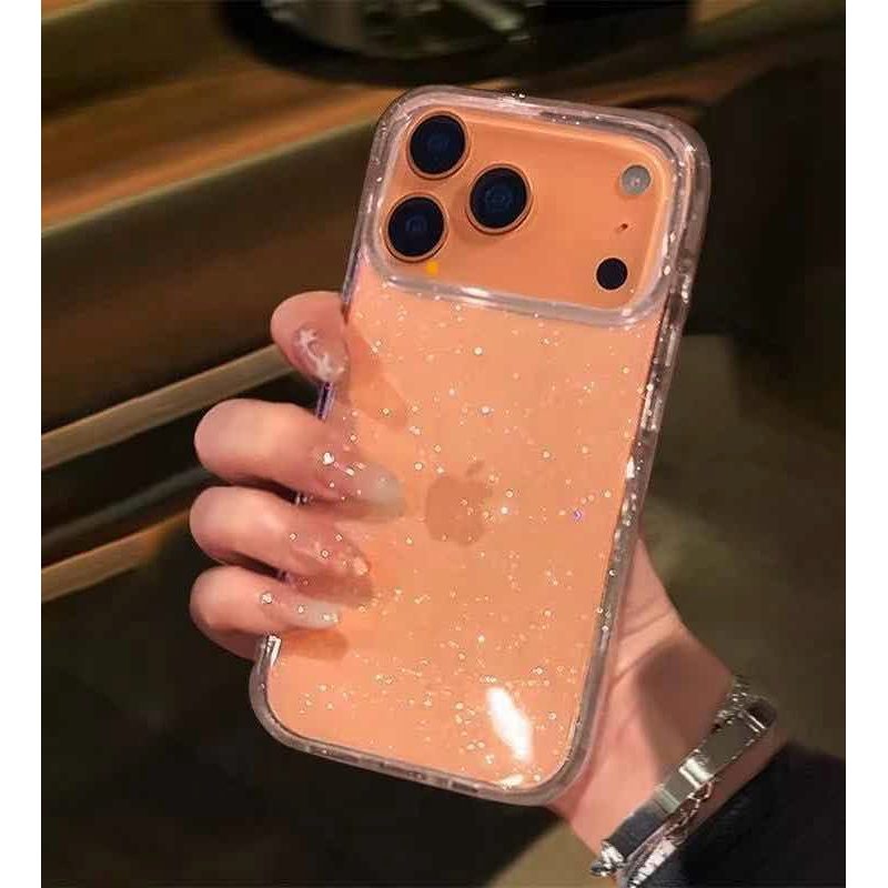 Capa case capinha  Fibra De Capacete Grossa Antipacto Com Gliter Brilho acrilico Capinha Para Iphone 16/16pro/16promax