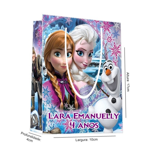 Sacolinha Frozen Personalizada para Aniversário/ Lembrancinha Festa Infantil / Qualquer nome e idade