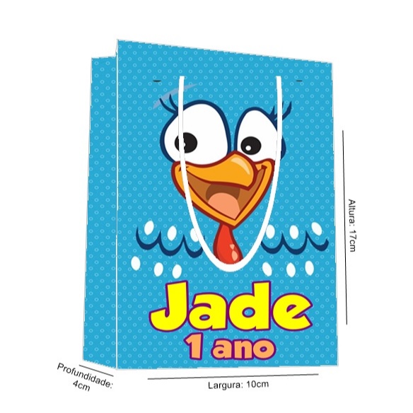 Sacolinha Galinha Pintadinha Personalizada para Aniversário/ Lembrancinha Festa Infantil / Qualquer nome e idade