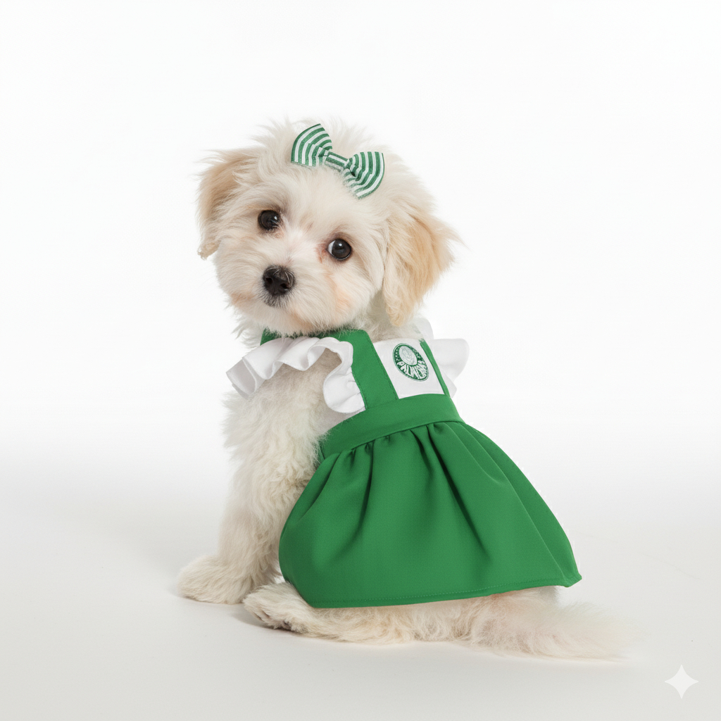 Vestidinho Pet Palmeiras Clássico – Tamanhos PP ao G