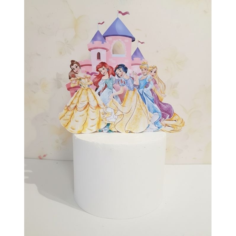 Topper Topo de Bolo Personalizado Princesas  Disney - Aniversário Infantil e Mesversário Personalizado com Nome e Idade