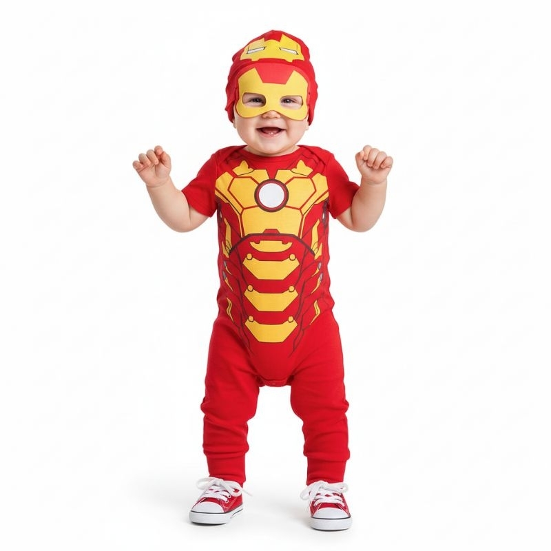 Body Temático Homem de Ferro,super herói,marvel,mesversário bebê