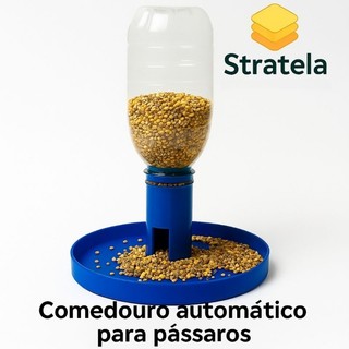 Comedouro automático para pássaros e passarinhos calopsita canário periquito