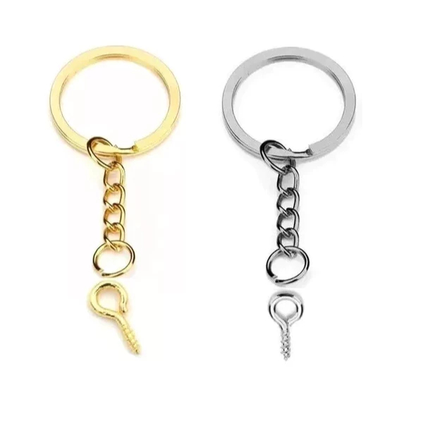 Argola Para Chaveiro Com Corrente 25mm + Elo + Mini Pitão - Italiana em Oferta na Shopee