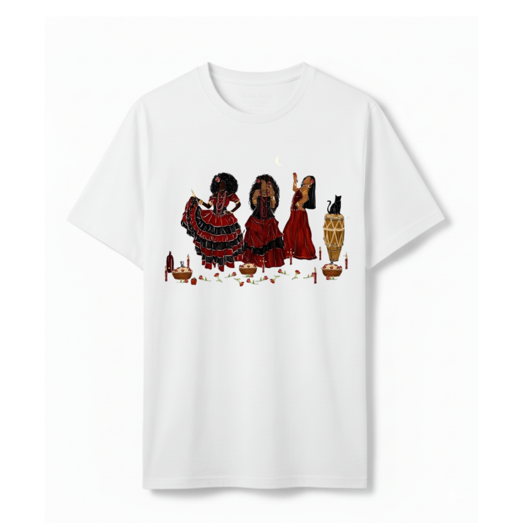 Camiseta Pomba Gira Dona Sete Saias Laroyê Guardiã da Esquerda Umbanda