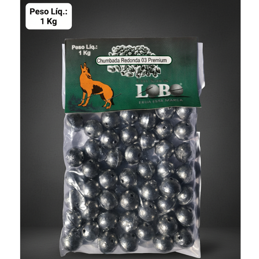 Chumbada Para Pesca Redonda 03 (1KG) 21 Gramas (48 unid)