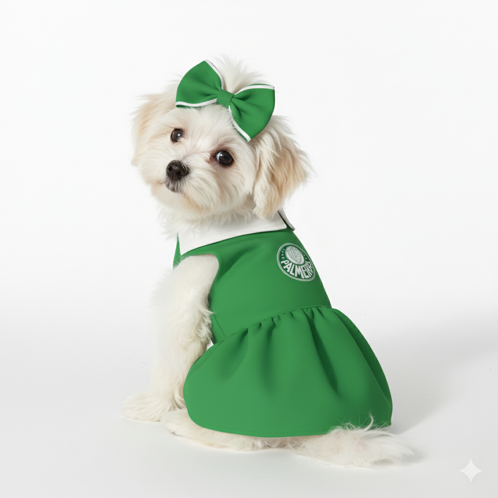 Vestidinho Pet Palmeiras – Tamanhos PP ao G