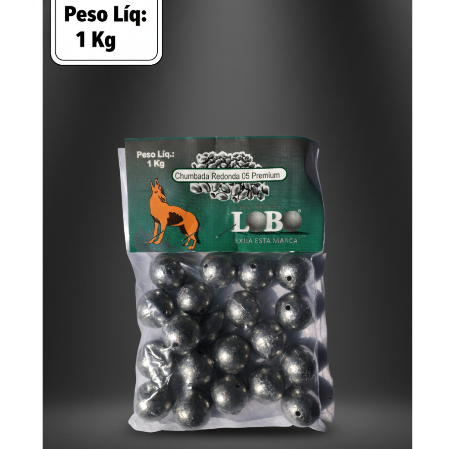 Chumbada de Pesca Redonda nº 5 (1KG) 62 Gramas (19 unidades)