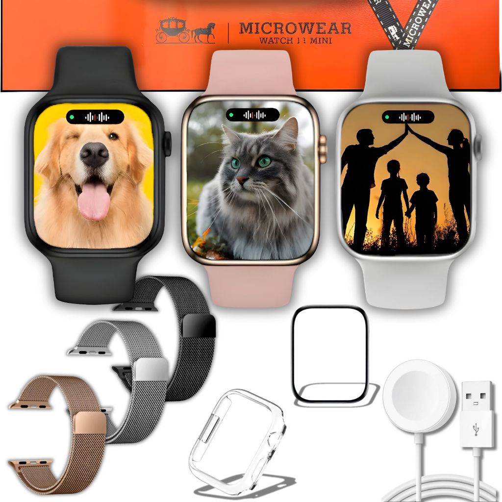 Relógio Smartwatch W11 Mini Pro Série 11 Amoled Lançamento Whatsapp NFC GPS 41mm