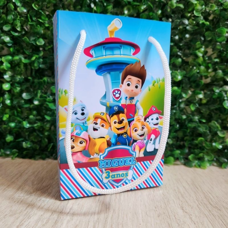 Sacolinha Surpresa Personalizada Lembrancinha de Aniversário Patrulha Canina 2 Festa Infantil