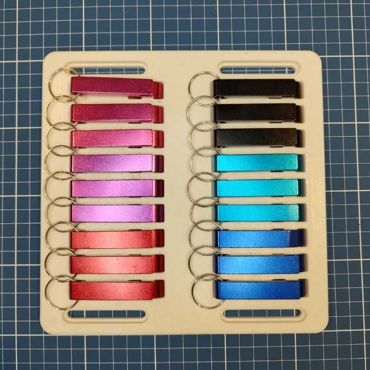Gabarito Modular 3D para 20 Chaveiros Tipo Pé de Galinha | Produção Padronizada
