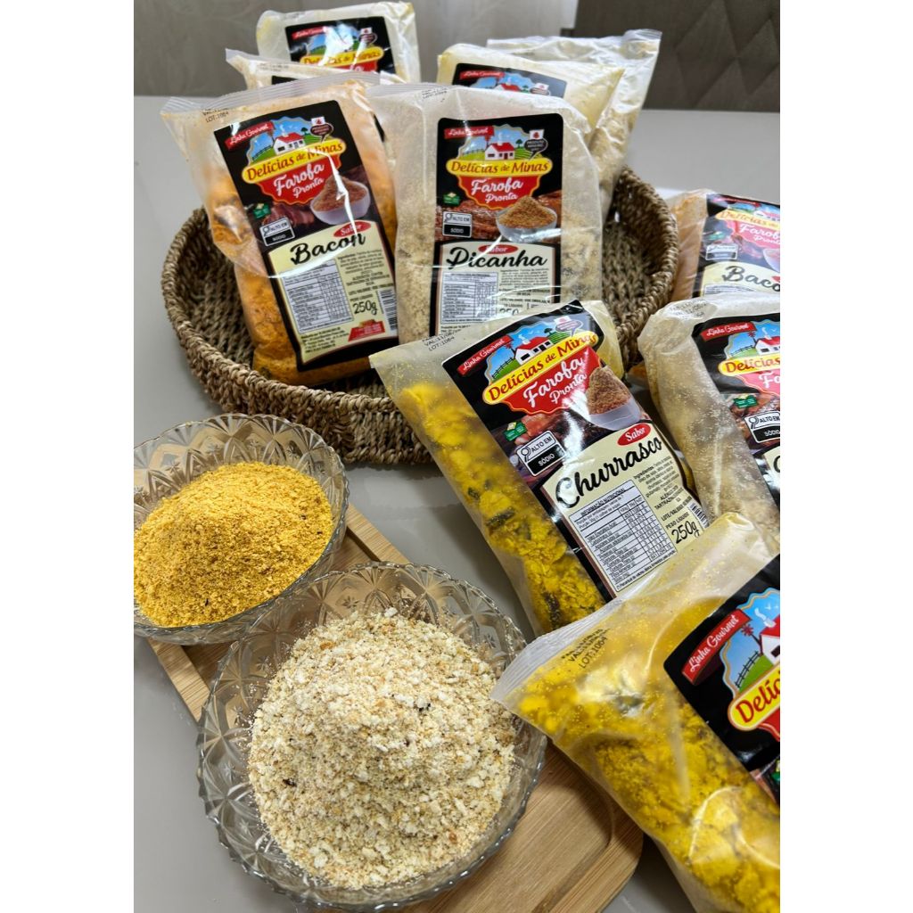 Kit 6 Farofa Temperada Delicia de Minas Farinha Temperada Artesanal em Oferta na Shopee