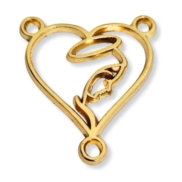 10 Entremeios Vazado Nossa Senhora Dourado Brilhante