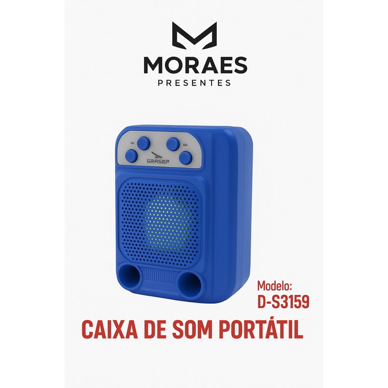 caixa de som portátil GRASEP modelo D-S3159.