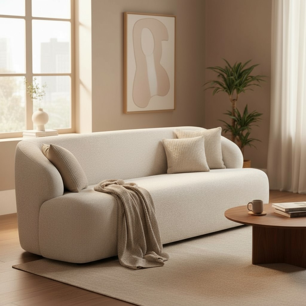 Sofá Noah Luxo 1,60 / 1,80 / 2,00 / 2,20 Orgânico 2 Lugares 3 Lugares Castellar Móbile em Oferta na Shopee