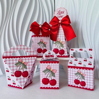Kit Caixas Personalizadas Cerejinha/ Cereja/ Lembrancinhas de festa Infantil / Aniversário em Oferta na Shopee